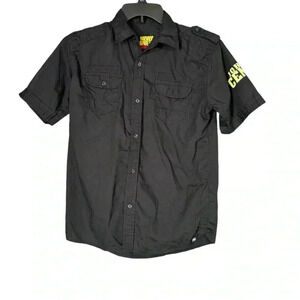 John Cena 'Never Give Up' Boys XL 14/16 Black Button Up Shirt Youth